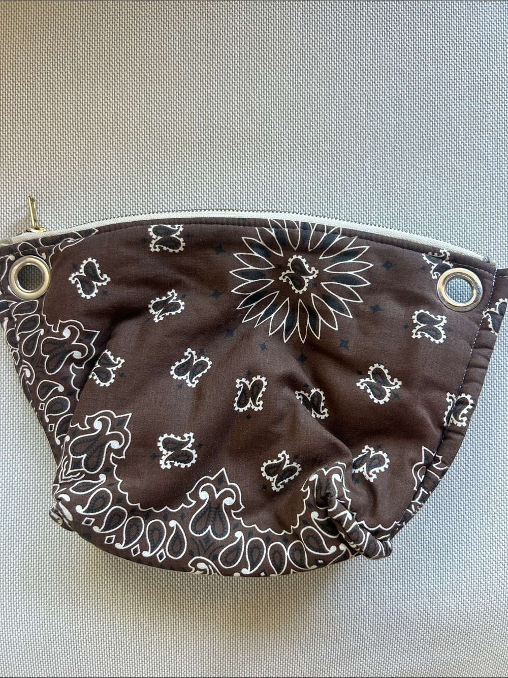 Call it by Your Name Brown Bandana-Print Women's Zip Pouch